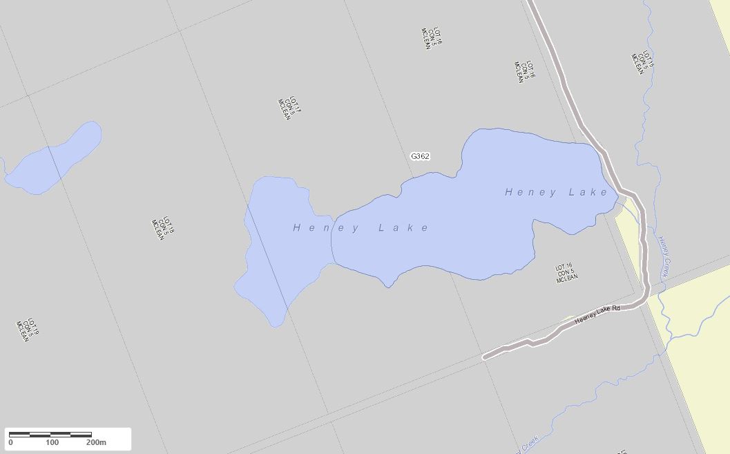 Crown Land Map of Heeney Lake in Municipality of Lake of Bays and the District of Muskoka